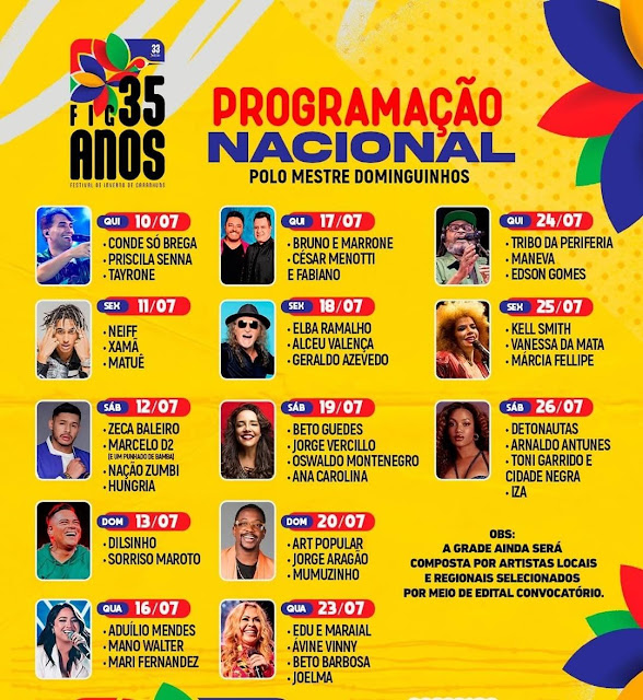 Programa O Nacional Do FIG 2025 Divulgada Blog Do Ney Lima FIG